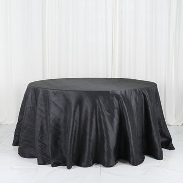 Black Accordion Crinkle Taffeta Tablecloth: Add Elegance and Style to Your Event