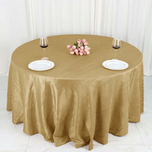 Gold Seamless Taffeta Tablecloth 132 Inch Round