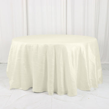 Elegant Ivory Accordion Crinkle Taffeta Tablecloth for Wedding and Party Décor