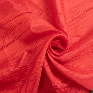 Enhance Your Event Décor with the Red Accordion Crinkle Taffeta Tablecloth