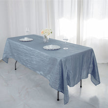 Rectangle Tablecloth 60X102 Inch Dusty Blue Accordion Crinkle Taffeta