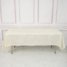 Rectangular Ivory Accordion Crinkle Taffeta Fabric Tablecloth 60 Inch x 102 Inch