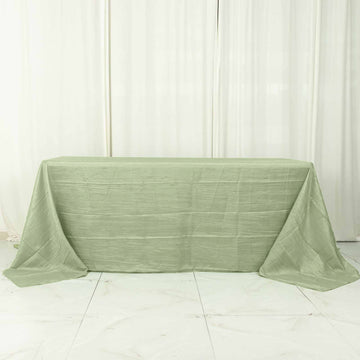 Elevate Your Event Decor with the Sage Green Accordion Crinkle Taffeta Tablecloth
