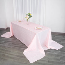 Blush Rose Gold Accordion Crinkle Taffeta For 90 Inch By 156 Inch Rectangular Table