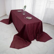 Burgundy Accordion Crinkle Taffeta Fabric Rectangular Tablecloth 90 Inch x 156 Inch