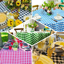 54 Inch Square Table Overlay In White & Yellow Checkered Gingham Made Of Polyester