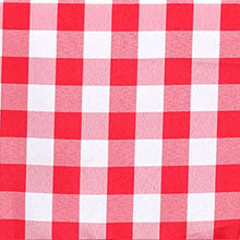 Square Table Overlay 54 Inch Buffalo Plaid Polyester White & Red Checkered Gingham#whtbkgd