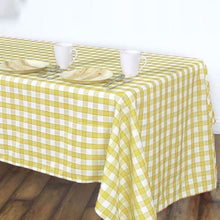 Buffalo Plaid Tablecloth | 60x126 Rectangular | White/Yellow | Checkered Polyester Tablecloth