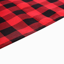 Rectangular Checkered Tablecloth 90 Inch x 156 Inch Polyester Black and Red