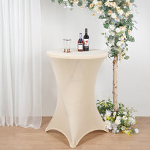 Stretchable Tablecloth For Cocktail Tables In A Beautiful Beige Color Made Of Spandex