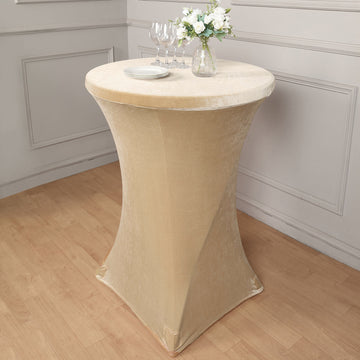 Elegant Champagne Table Cover for Timeless Beauty