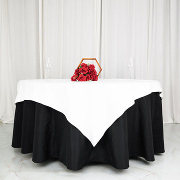 Elevate Your Event Decor with the White Seamless 100% Cotton Linen Table Overlay