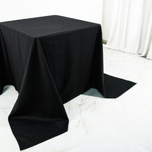 Seamless Washable Square Black 100% Cotton Linen Tablecloth 90 Inch 
