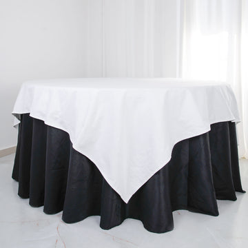 White Square 100% Cotton Linen Seamless Table Overlay 90"
