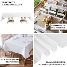 White Disposable Airlaid Square Tablecloth 70 Inch x 70 Inch Soft Linen Feel