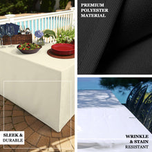 Rectangular 4 Feet Black Fitted Polyester Table Cover