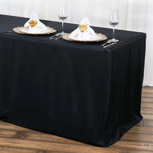 Polyester Rectangular Table Cover 6 Feet In Black Fitted