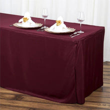 Burgundy Fitted Table Cover In Polyester Rectangular 6 Feet