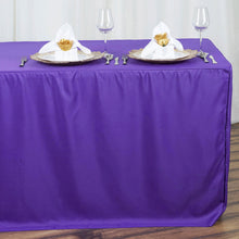6FT Fitted PURPLE Wholesale Polyester Table Cover Wedding Banquet Event Tablecloth