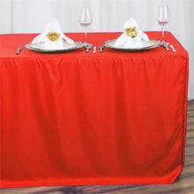 Polyester 6 Feet Rectangular Fitted Table Cover In Red