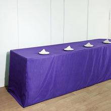 8 Feet Rectangular Fitted Table Cover In Purple Polyester