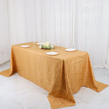 Gold Foil Geometric Pattern on 90 Inch x 132 Inch Gold Rectangle Polyester Tablecloth