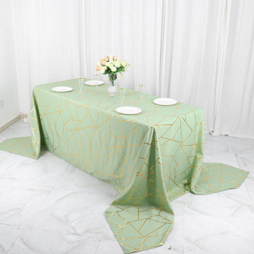 Transform Your Tables with the Sage Green Seamless Rectangle Polyester Tablecloth
