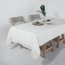 White Linen Rectangular Tablecloth 60 Inch x 102 Inch With Slubby Texture