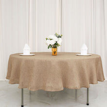 Boho Chic Natural Jute Faux Burlap Round Tablecloth 90 Inch