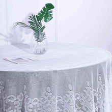 White Lace Premium Round Tablecloth 108 Inch