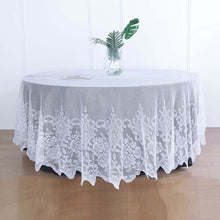 Premium 108 Inch White Lace Round Tablecloth
