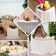 Premium Lace Round Tablecloth 120 Inch Ivory Color