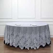 White 120 Inch Premium Lace Round Tablecloth 