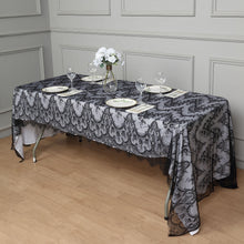 Rustic Decor Vintage Black Lace Tablecloth 60 Inch X 120 Inch