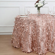 3D Leaf Petal Design Round 120 Inch Tablecloth In Dusty Rose