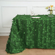 90 Inch x 156 Inch Green Rectangle Tablecloth 3D Leaf Petal Taffeta
