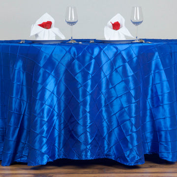 Create Unforgettable Moments with the Royal Blue Pintuck Round Tablecloth