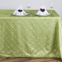 90 Inch x 132 Inch Apple Green Rectangular Tablecloth In Taffeta Pintuck 
