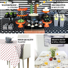 Polka Dots White & Black 54 Inch x 108 Inch Rectangle Tablecloth 10 Mil Thick PVC Disposable Waterproof