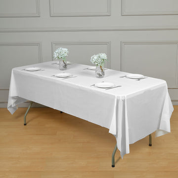 White Waterproof Plastic Tablecloth - Protect Your Table in Style