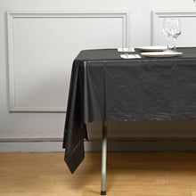 Disposable Black 10 MM Thick Plastic Tablecloth 54 Inch x 108 Inch Rectangle PVC Spill Proof 