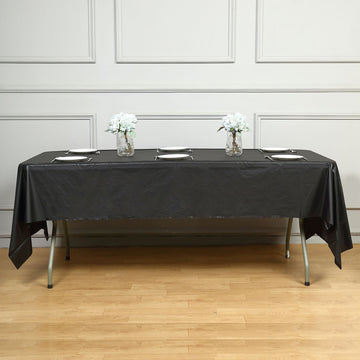 Elevate Your Event Decor with the Black Waterproof Plastic Tablecloth