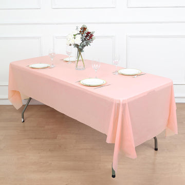 Blush Waterproof Plastic Tablecloth: Elevate Your Event Décor