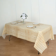 52 Feet x 108 Feet Natural Colored Rustic Wooden Print PVC Vinyl Tablecloth Waterproof and Disposable