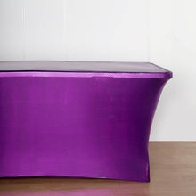 6 Feet Stretch Spandex Tablecloth Purple Table Cover 