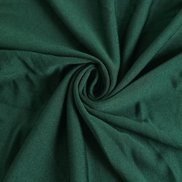Enhance Your Event Décor with the Hunter Emerald Green Wavy Spandex Fitted Table Skirt