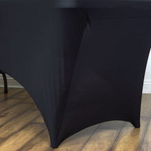 8 Feet Black Rectangular Stretch Spandex Tablecloth