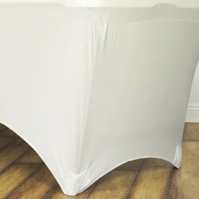 Stretch Spandex Table Cover In Ivory 4 Feet Rectangular 