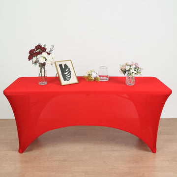 Quality and Durability in a Red Open Back Spandex Table Cover