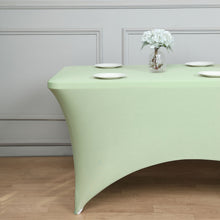 Sage Green Spendex Stretch Fittd Rectangle Tablecloth 8 Feet